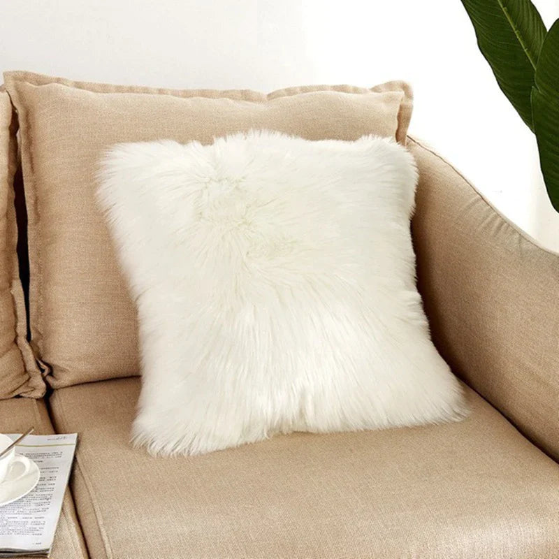 Afralia™ Nordic Faux Fur Cushion Cover 50x50cm - Soft, Cozy Throw Pillowcase for Home Decor