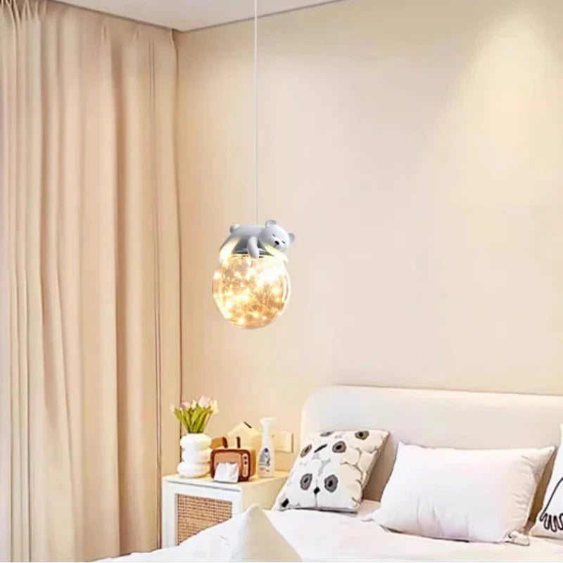 Afralia™ Children's Room Animal LED Chandelier - Modern Glass Lights for Baby Boy Girl Bedroom