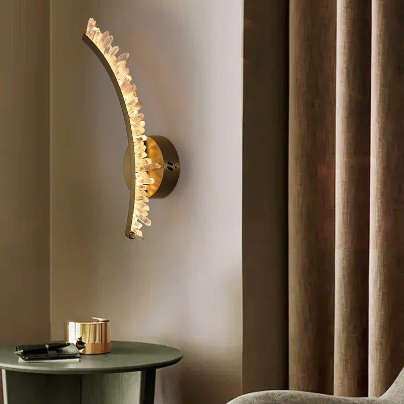 Afralia™ Crystal Gold Metal Wall Light: Luxury Stainless Steel Sconce for Home Decor