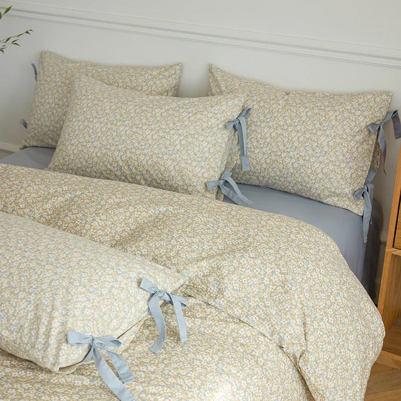 Afralia™ Floral Cotton Bedding Set - Single to King Sizes - Duvet Cover, Sheet, Pillowcases