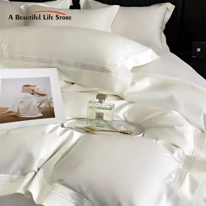 Afralia™ Luxury Embroidered Egyptian Cotton Bedding Set