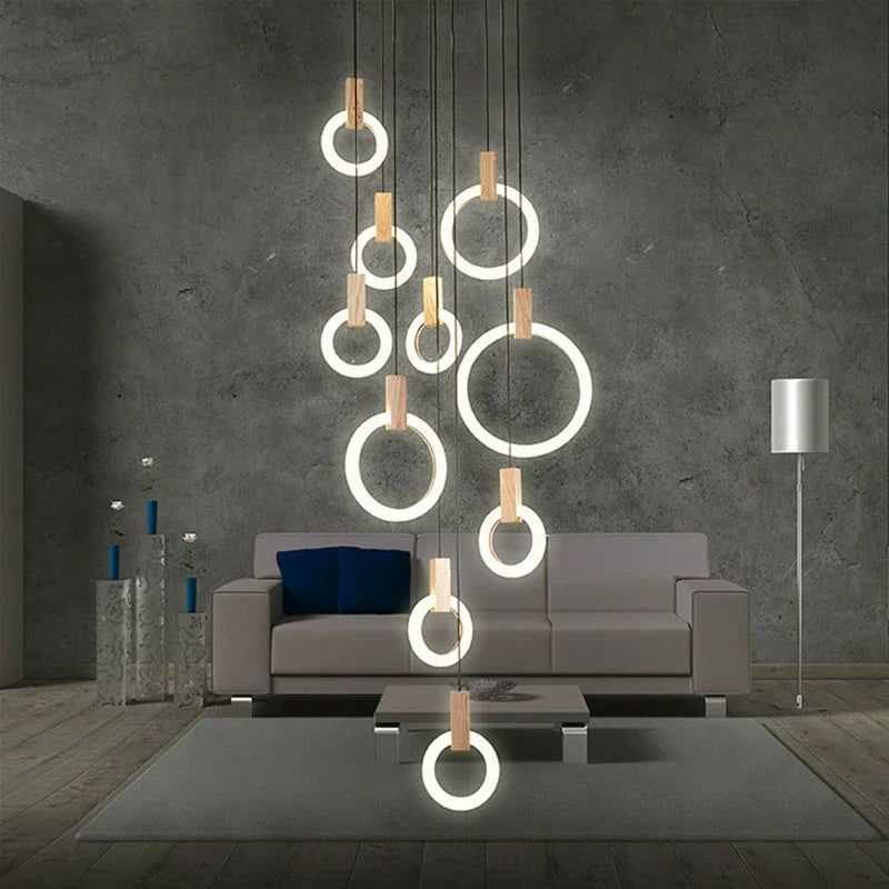 Afralia™ Modern Circle Chandelier: Large Living Room Art Deco Lighting for Hotel Lobby & Office