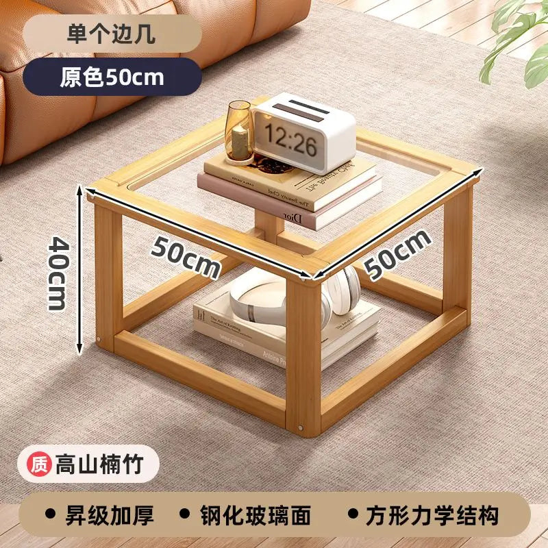 Afralia™ Modern Glass Coffee Table Set for Small Apartment Living Room