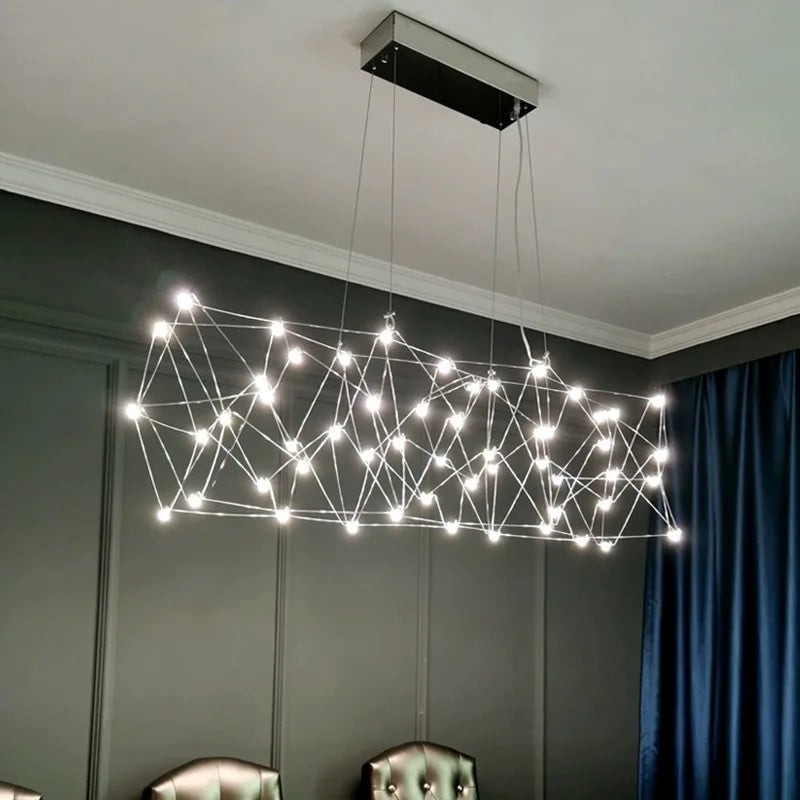 Afralia™ Starlit Sky Long Bar Chandelier - Luxury Design for Dining Room & Front Desk