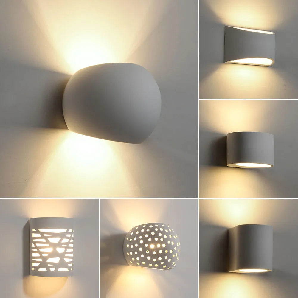 Afralia™ Gypsum LED Wall Lamp 5W Sconces Modern Indoor Lighting Bedroom Living Room