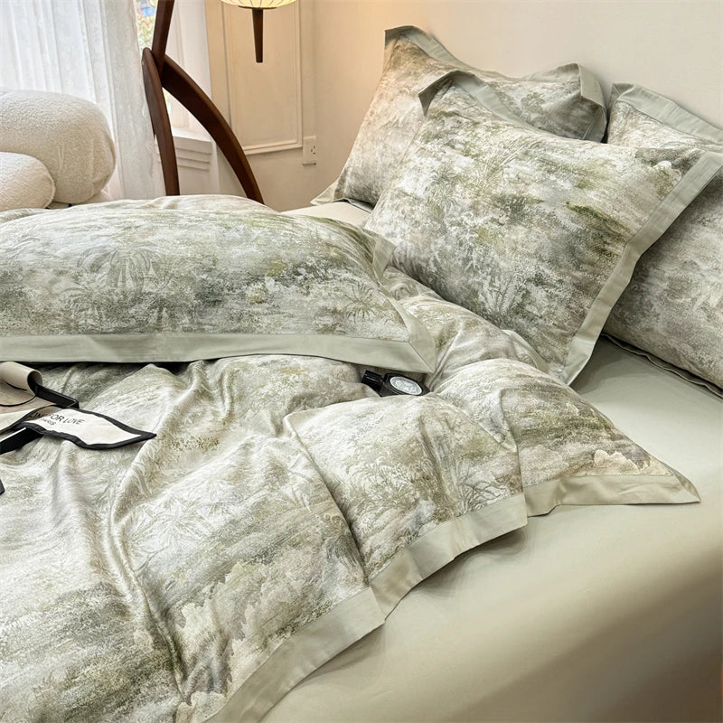 Afralia™ Premium 100s Egyptian Cotton Bedding Set: Quilt Cover, Sheet, Pillowcase