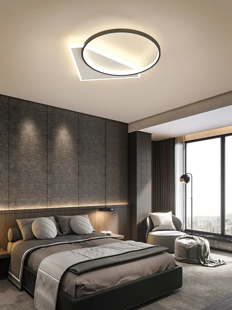 Afralia™ Geometric LED Ceiling Lamp | Modern Nordic Bedroom Study Light