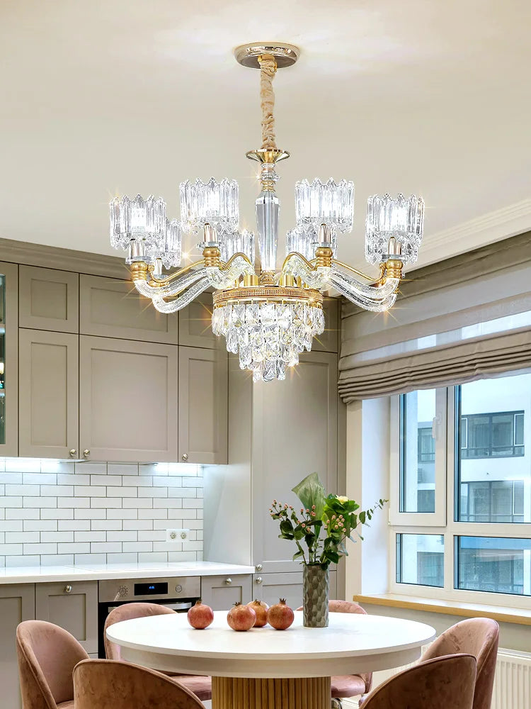 Afralia™ Crystal Chandelier: Elegant European Garden Lamp for Living Room, Bedroom