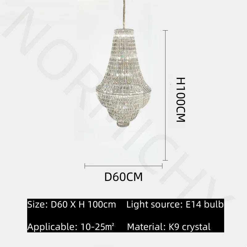 Afralia™ Modern Loft Duplex Villa Living Room Crystal Chandelier Staircase Chandelier Lamps