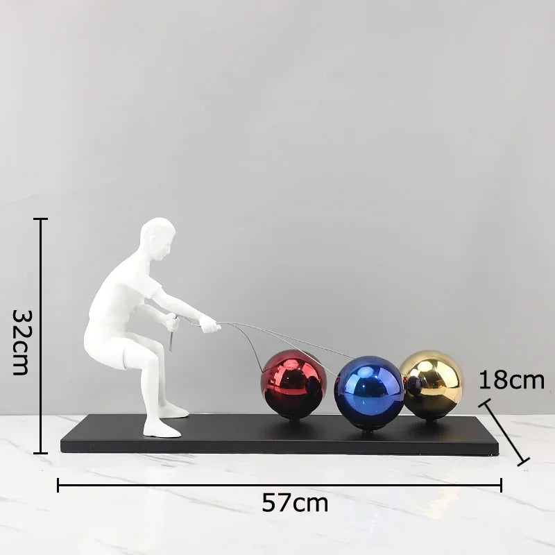 Afralia™ Abstract Character Metal Sculpture Desk Ornament Aesthetic Room Decor