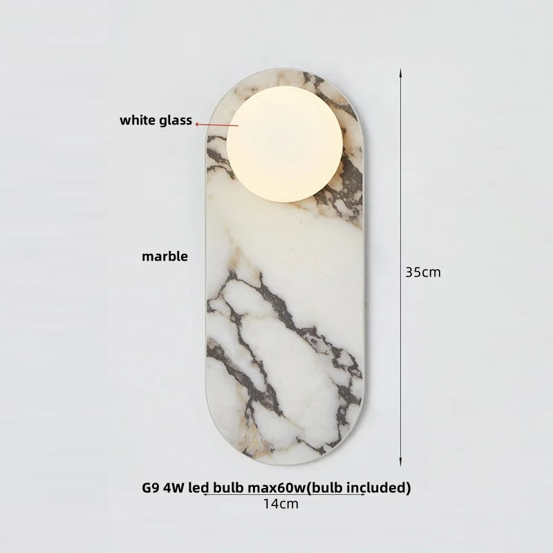 Afralia™ Nordic LED Wall Lights White Glass Bedside Lamp Sconce for Modern Decor