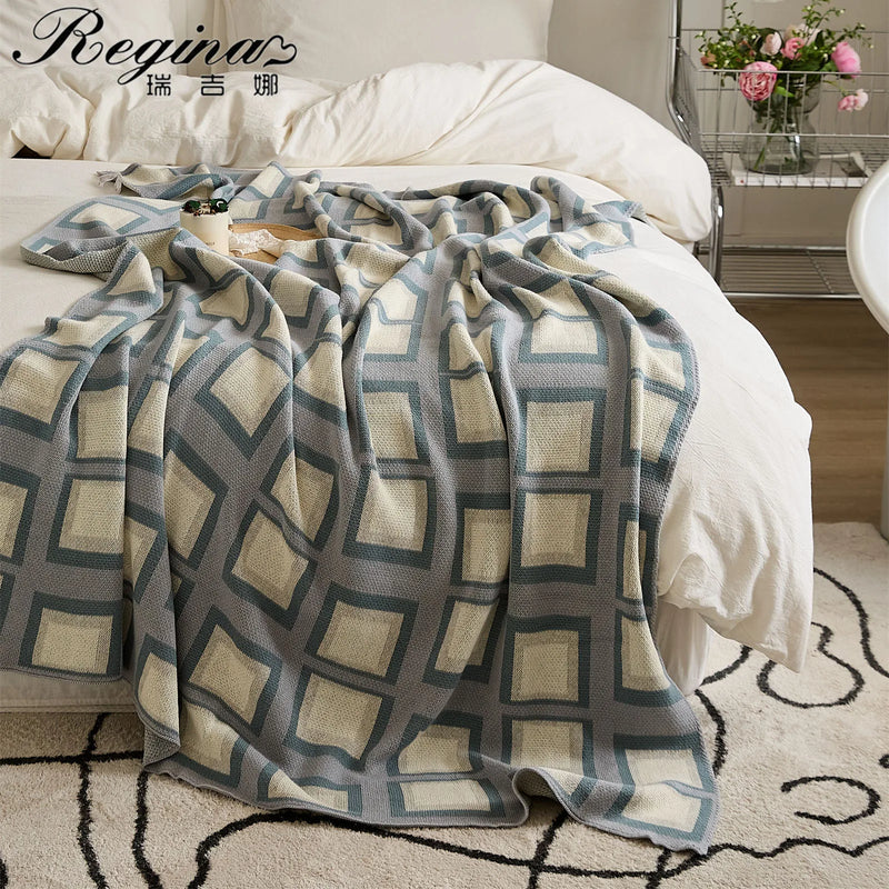 Afralia™ Plaid Blanket - Modern Chic Design for Sofa, Bed, and Car Decor