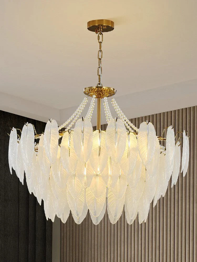 Afralia™ Feather Pendant Chandelier for Luxe Ceiling Decor in French Loft Style
