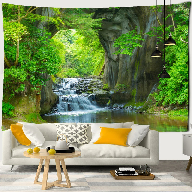 Afralia™ Forest Falls Tapestry | Boho Chic Nature Wall Decor for Aesthetic Spaces