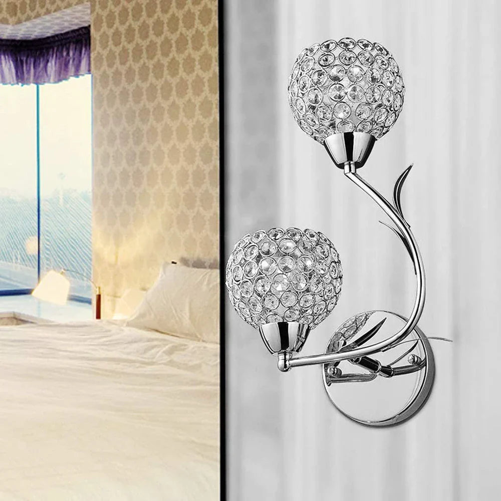 Afralia™ Modern Crystal Wall Lamp for Home Living Room Bedroom Decor
