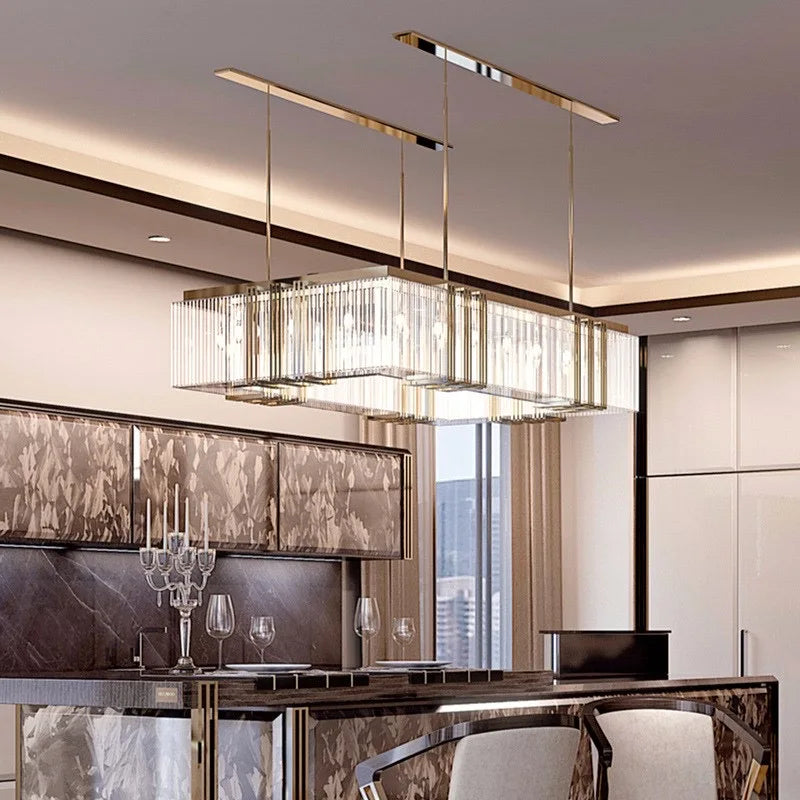 Afralia™ Modern Luxury Crystal LED Chandelier for Dining Kitchen Lighting Fixtures