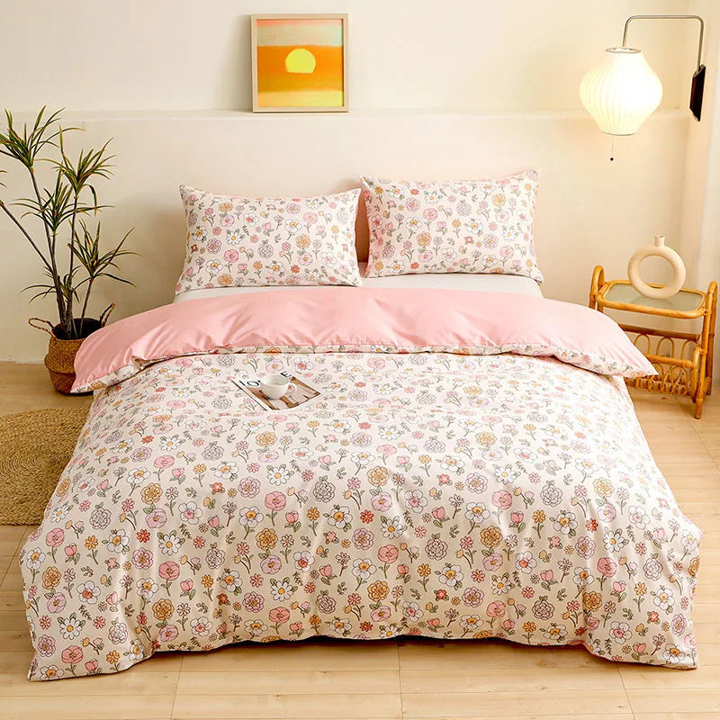 Afralia™ Brushed Printed Duvet Cover Set with 2 Pillowcases, Queen/Single Size