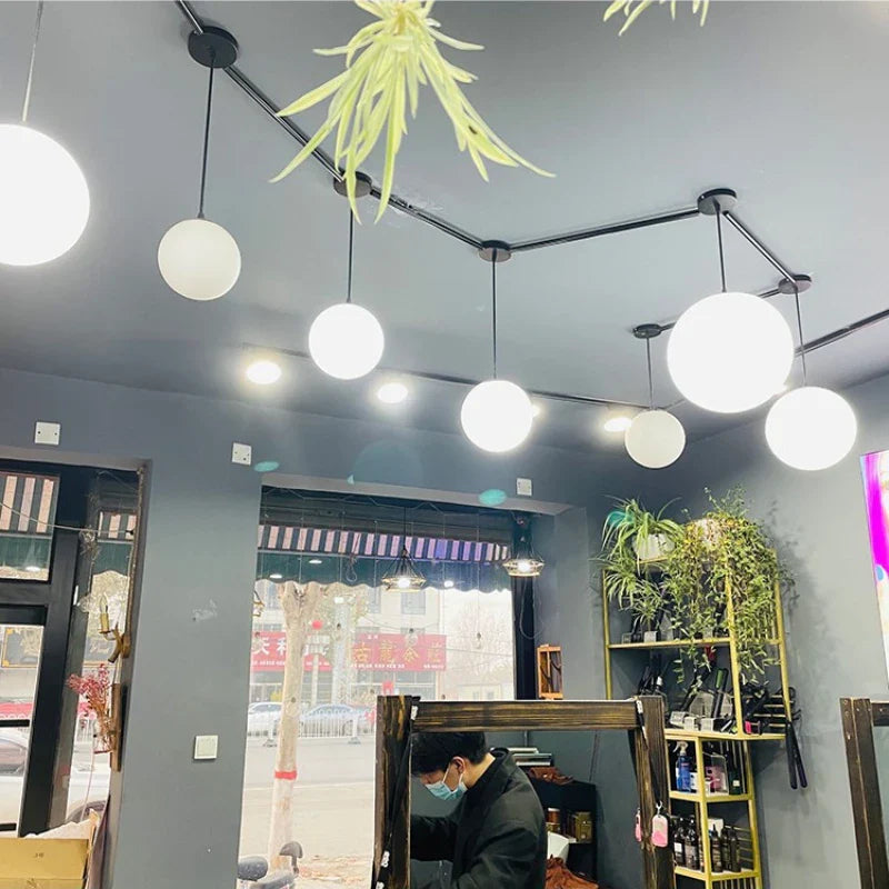 Afralia™ Frosted Acrylic Ball Pendant Light: Modern Minimalist Home Decor E27