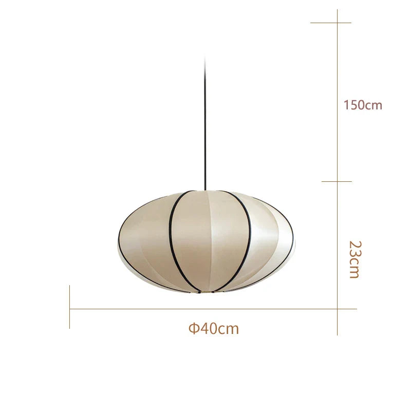 Afralia™ Danish Fabric Pendant Lamp Vintage Chandelier E27 Bulb