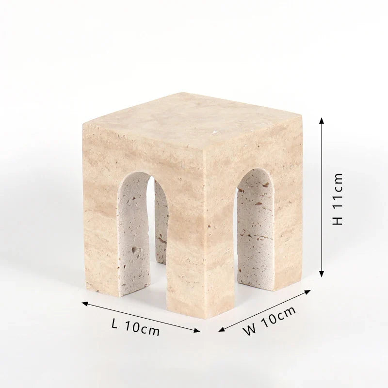 Afralia™ Hand-Carved Travertine Coffee Table Cabinet for Home Decor