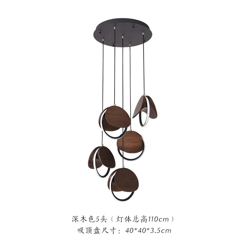 Afralia™ Solid Wood Pendant Light: Creative Art LED Lighting for Kitchen, Restaurant, and Home Decor
