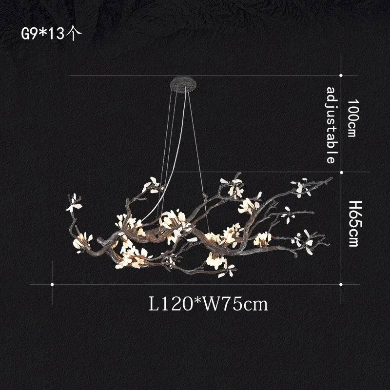 Afralia™ Copper LED Branch Chandelier: Elegant Lighting for Living & Dining Rooms