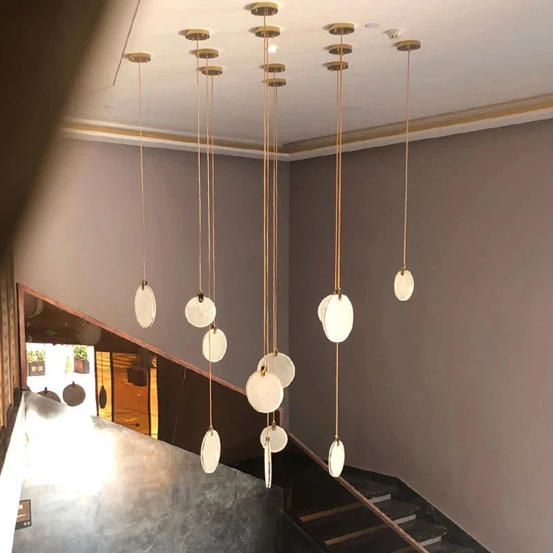 Afralia™ LED Marble Ceiling Pendant Lamp, Modern Interior Lighting for Living Room