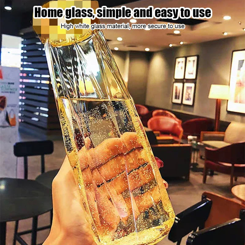 Afralia™ Diamond Water Bottle: 500ml Sport Travel Drink Cup, Leakproof & Portable