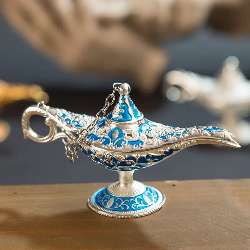 Afralia™ Vintage Aladdin Genie Lamp Incense Burner Retro Home Decor Gift