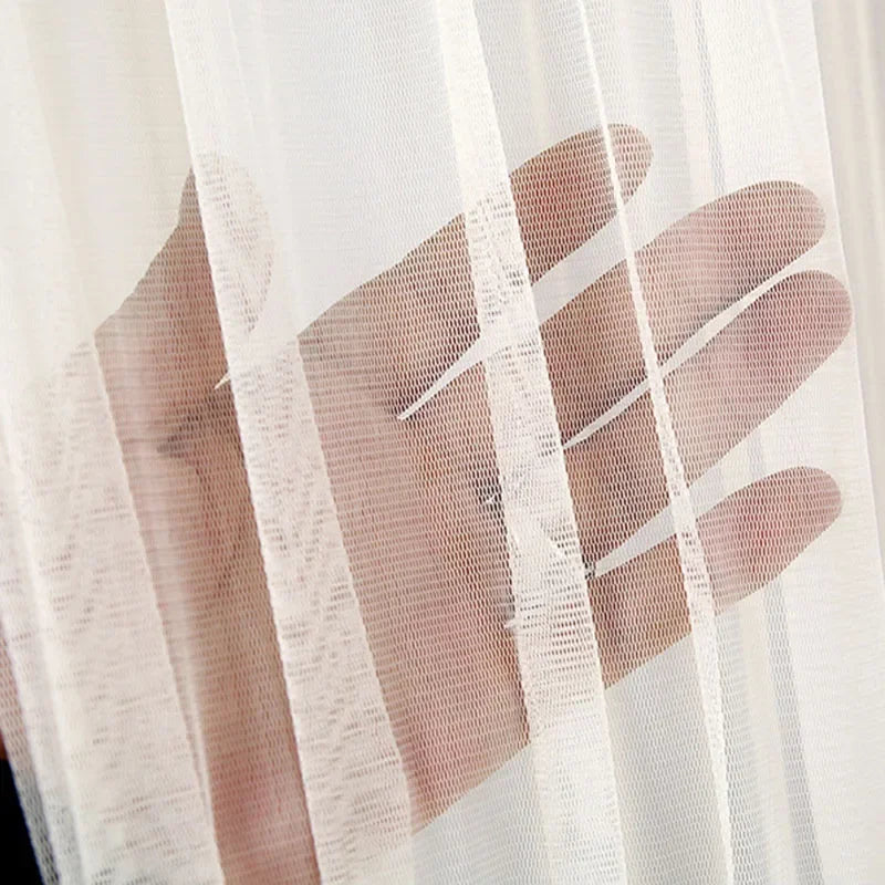 Afralia™ Lace Embroider Anti-Mosquito Net Door Curtains - Pleated Design for Light and Air Flow