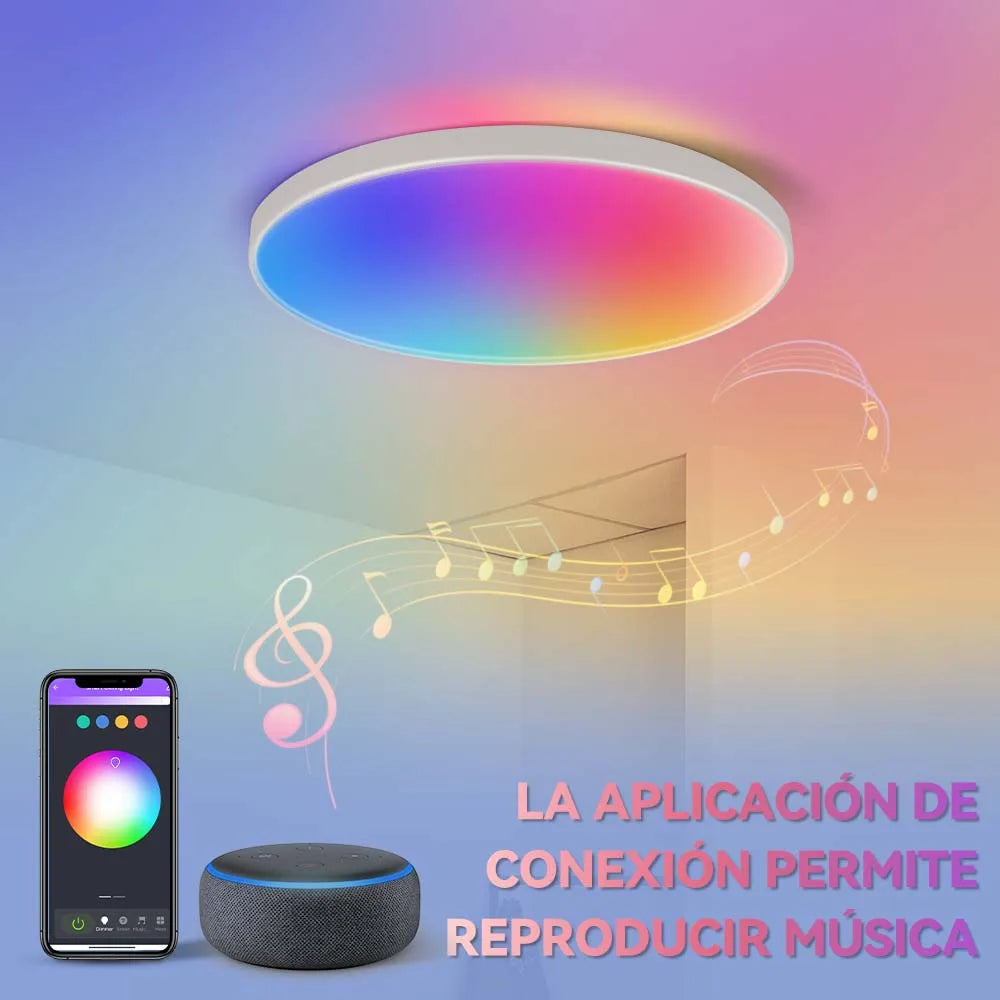 Afralia™ Smart Wifi RGB LED Ceiling Light Panel with Tuya Dimming for Alexa Google Home