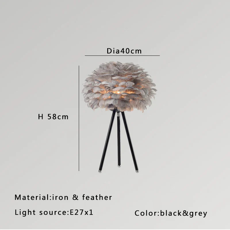 Afralia™ Feather White Grey Floor Lamp Minimalist Standard Light Living Room Shop Bedside Standing Lamps