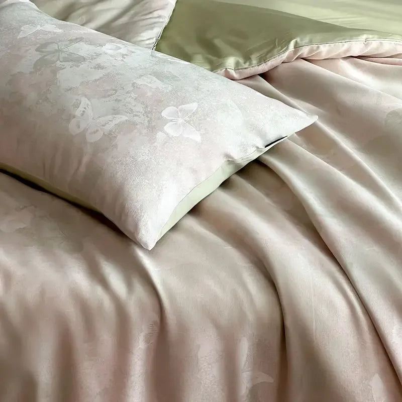 Afralia™ 100% Cotton Jacquard Bedding Set Double King Size Bedroom Decor