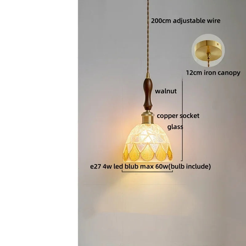 Afralia™ Colorful Glass Shell LED Pendant Lamp for Living & Dining Room