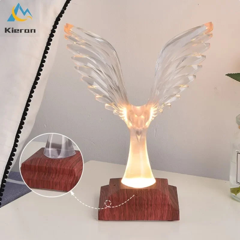 Afralia™ Crystal Eagle LED Table Lamp for Bedroom Study and Living Room