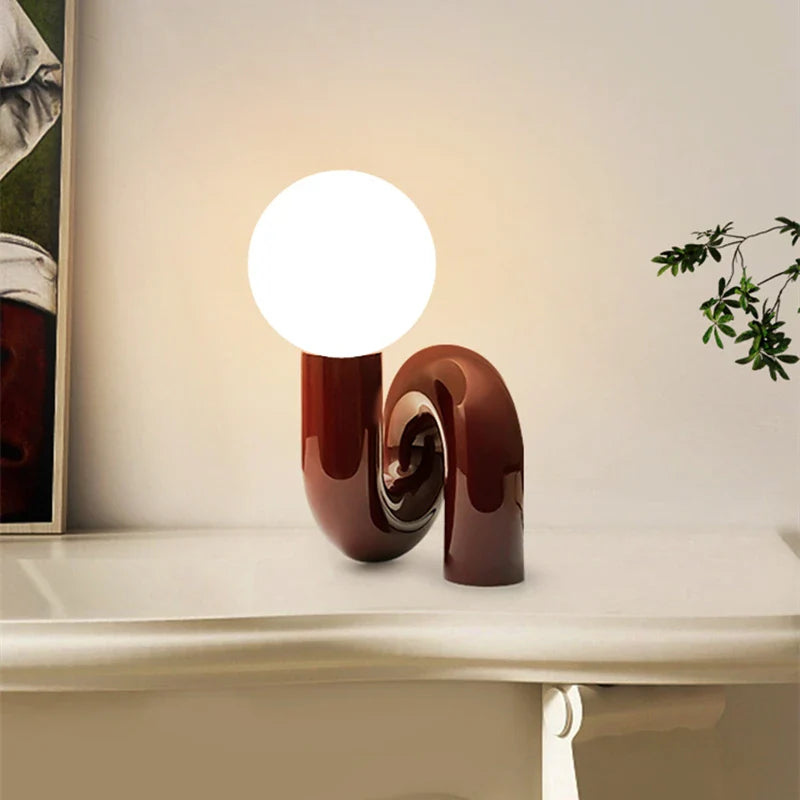 Afralia™ Red Resin LED Table Lamp for Modern Nordic Interior with G9 Bulb