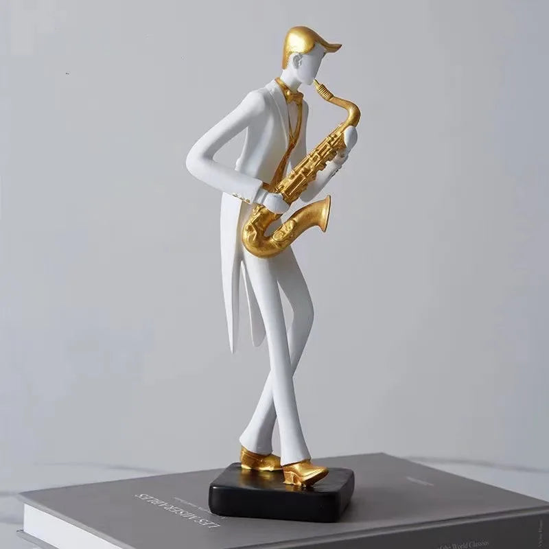 Afralia™ Nordic Symphony Musicians Resin Ornament: Elegant Home Office Decor, Desk & Bookcase Sculpture