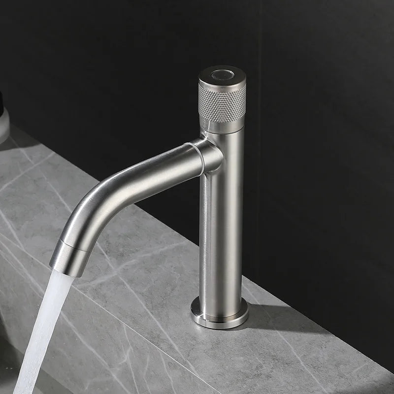 Afralia™ Stainless Steel Bathroom Faucet Single Handle Rotate 360° Basin Tap