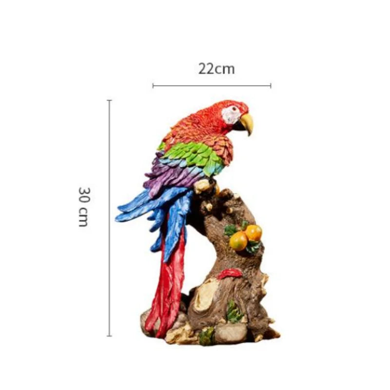 Afralia™ Vibrant Parrot Sculpture Home Decor Ornament Statuette