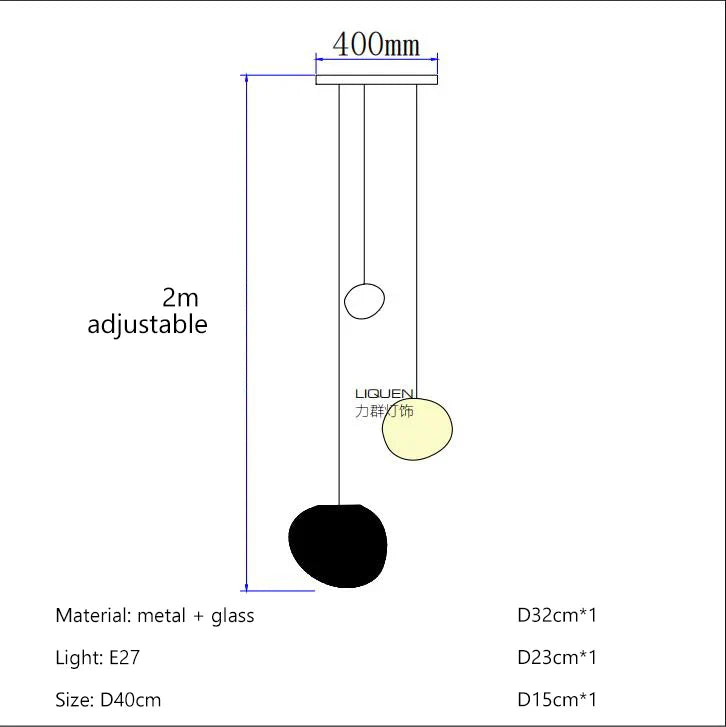 Afralia™ Gregg Pendant Lamp: White Bubble Glass Italian Design for Home, Kitchen, Restaurant