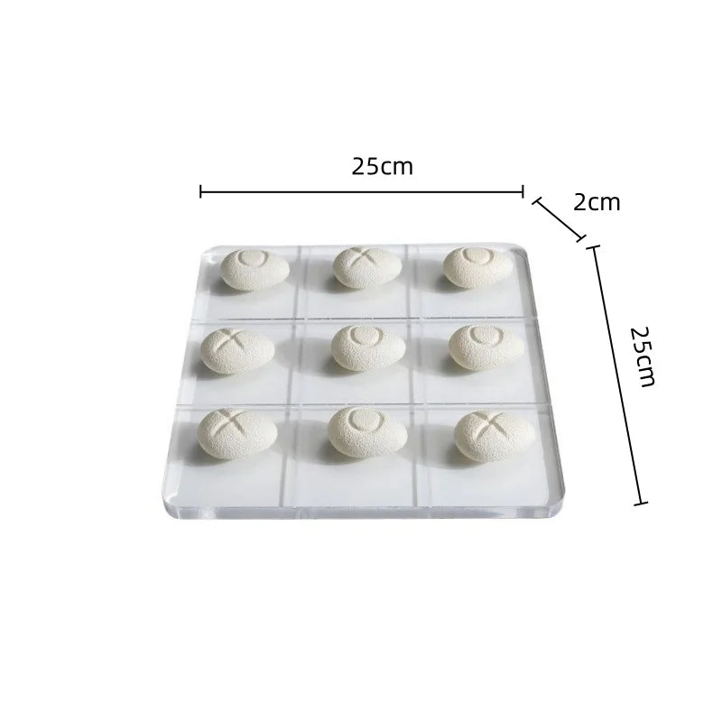 Acrylic Chessboard & Resin Pebble Chess Pieces Set for Home Decor - Afralia™