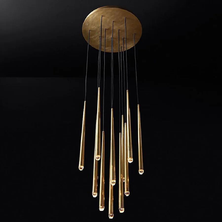 Afralia™ Crystal LED Pendant Chandelier for Retro Villa Stairs
