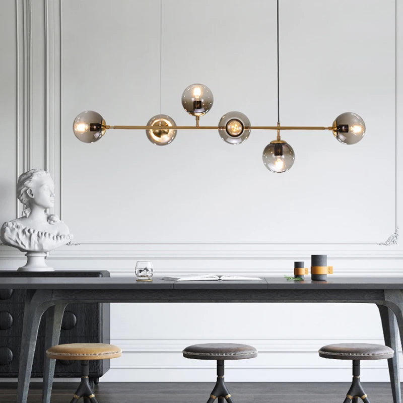 Afralia™ Nordic Glass Ball Pendant Lights - Modern Lustre Fixtures for Dining and Living Rooms