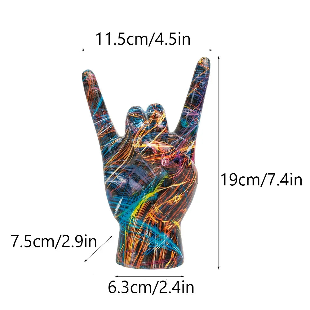 Afralia™ Hand Statue 19cm Modern Pop Art Resin Sculpture Home Decor