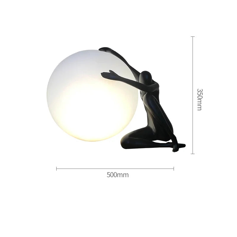 Afralia™ Glass Ball Table Lamp: Stylish LED Sculpture Desk Lamp for Home Decor