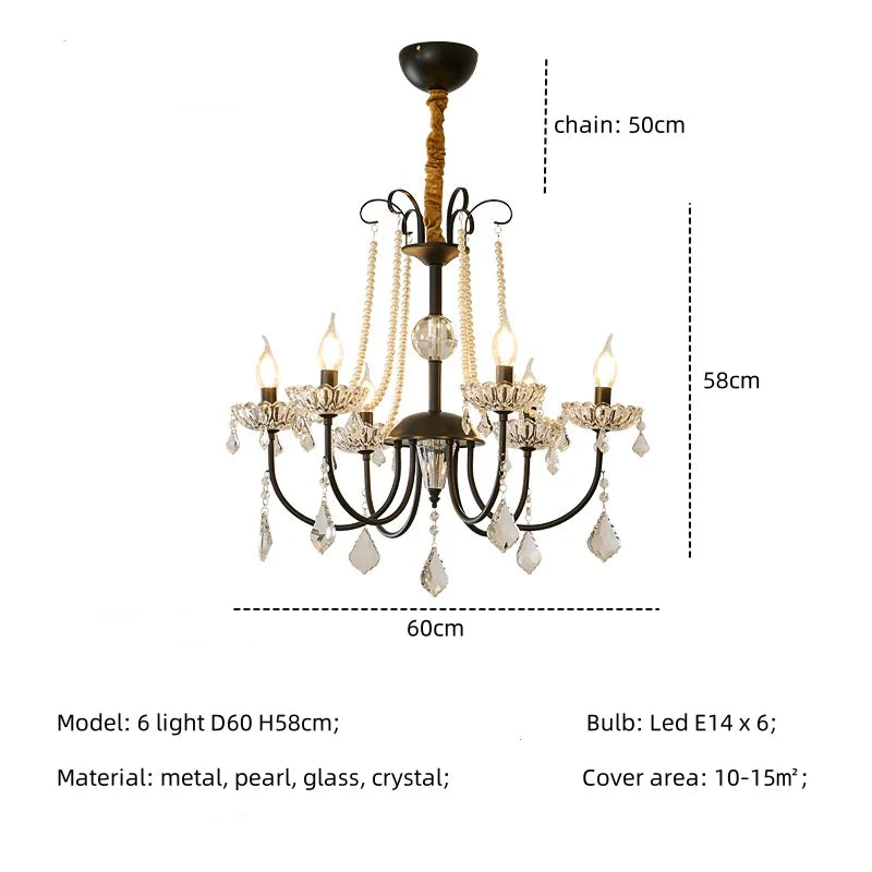 Afralia™ Crystal LED Chandelier Living Room Luxury Lighting E14 Pendant Lamparas