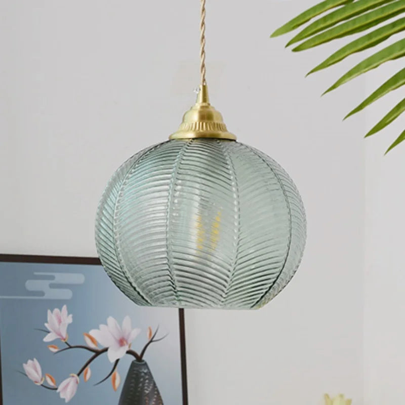 Afralia™ Blue Glass LED Pendant Lamp - Nordic Modern Hanging Light