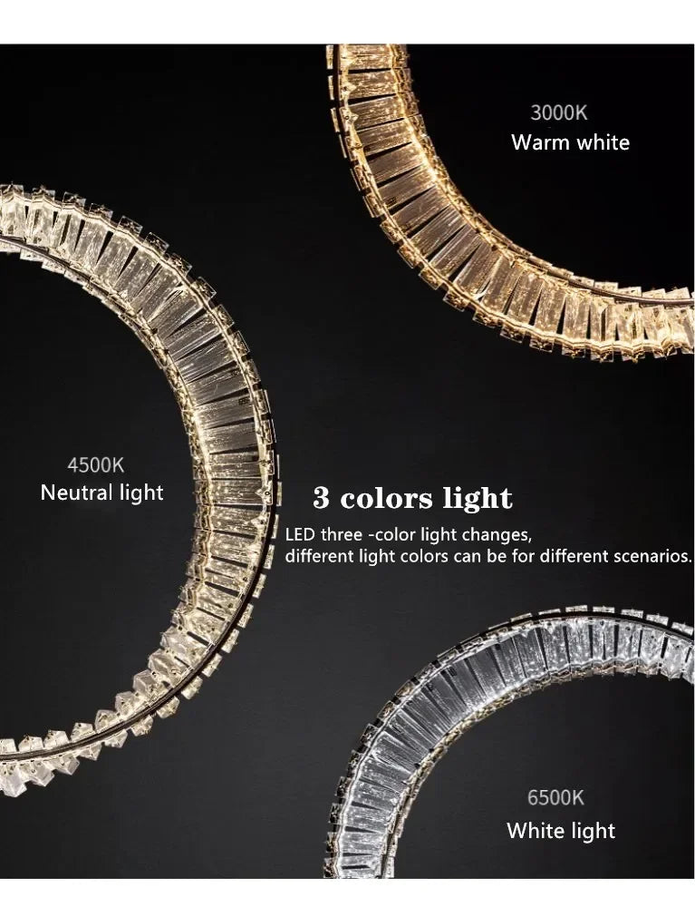 Afralia™ DNA Spiral Crystal Chandelier LED Ring Design for Luxury Living Room