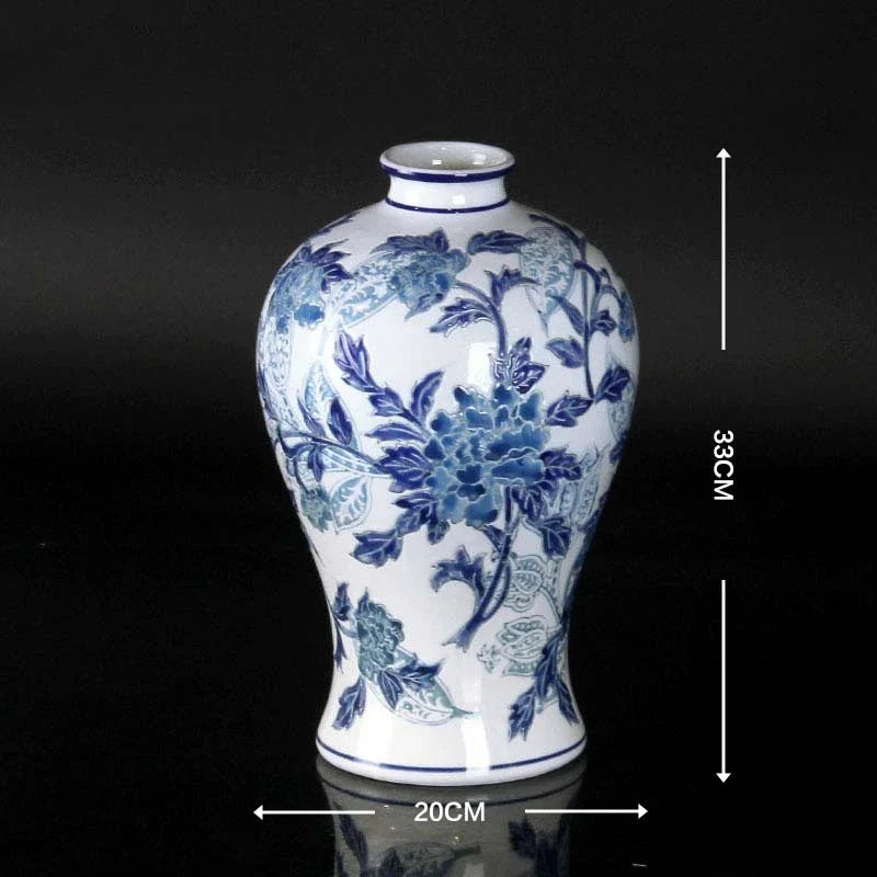 Afralia™ Blue & White Porcelain Ceramic Vase Vintage Ginger Jar Home Decor