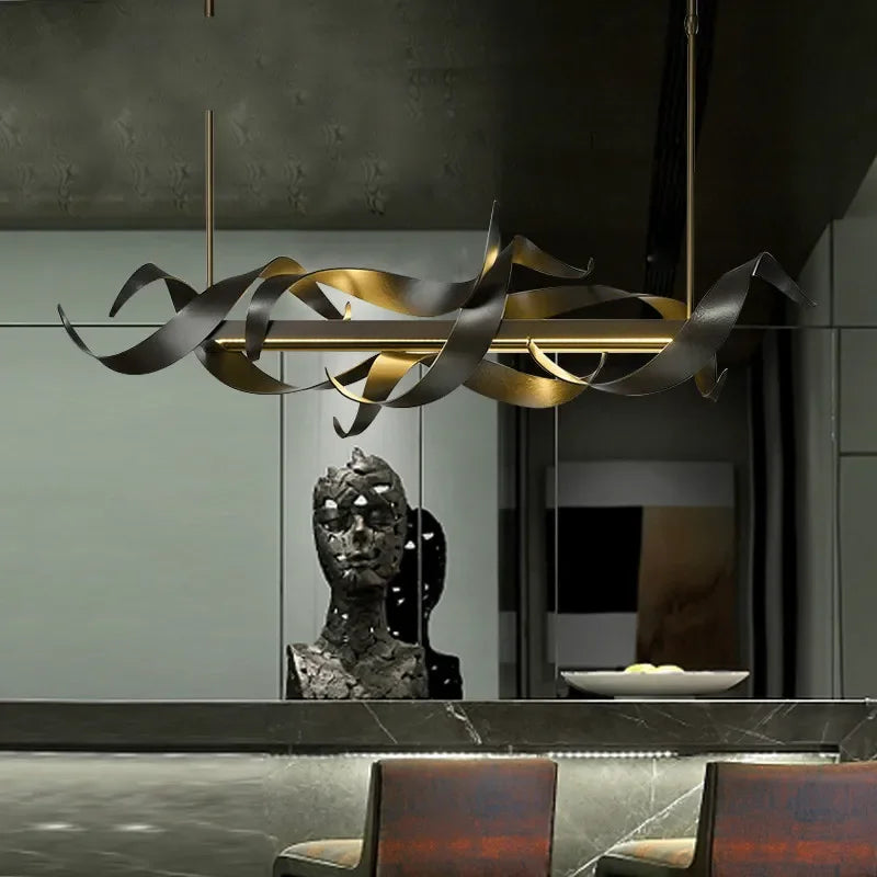 Afralia™ LED Metal Pendant Lights Nordic Hanging Light Chandeliers Elegant Modern Island Decoration